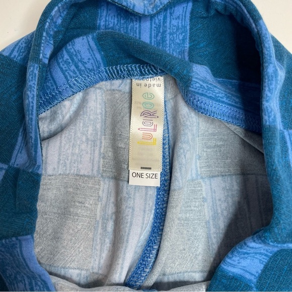 LuLaRoe Leggings OS One Size Set of 3 Blue Floral, Blue Squares, Black Birds - Picture 5 of 7